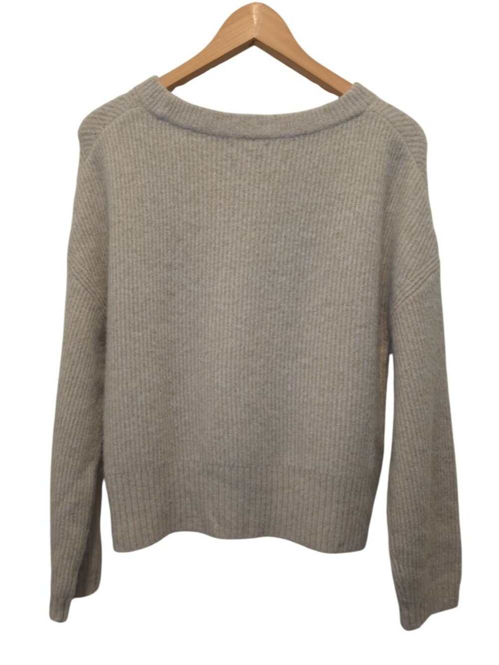 Massimo Dutti Ribbed Beige Wool-Alpaca Blend Sweater Women's XS - Picture 2 of 8
